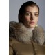 2022 MONCLER Boed Fur Collar Short Down Jacket Womens Waist Down Puffer Coat Winter Outerwear Natural Camel Beige