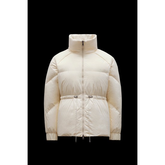 2022 MONCLER Clypeole Short Down Jacket Womens Waist Down Puffer Coat Winter Outerwear White