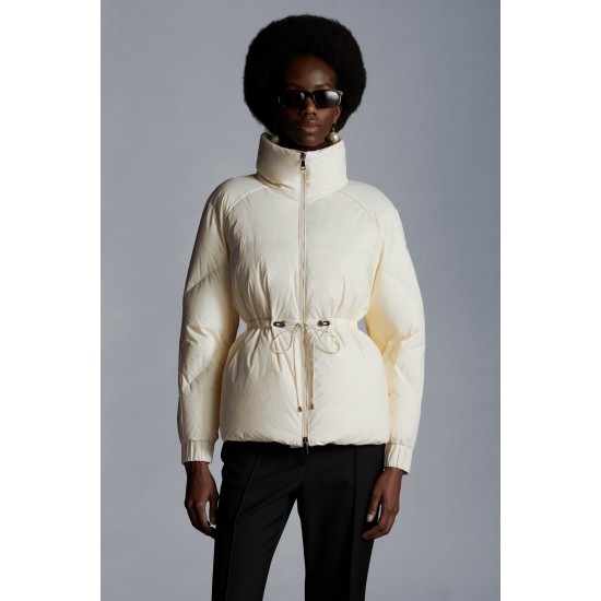 2022 MONCLER Clypeole Short Down Jacket Womens Waist Down Puffer Coat Winter Outerwear White