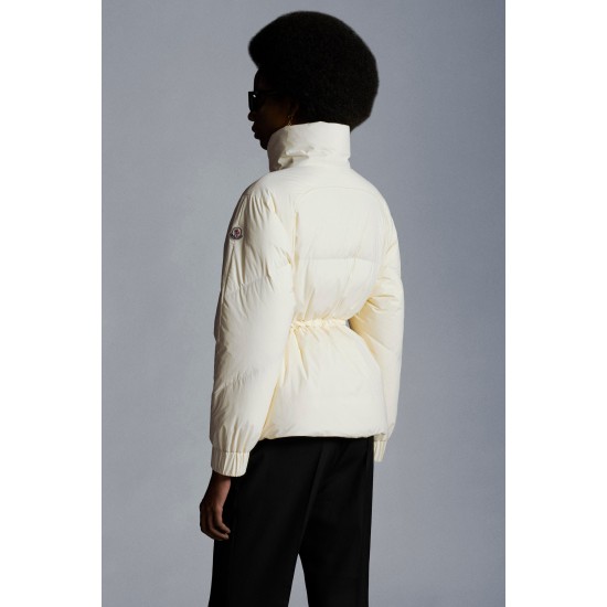 2022 MONCLER Clypeole Short Down Jacket Womens Waist Down Puffer Coat Winter Outerwear White