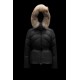 2022 MONCLER Laitue Fur Collar Short Down Jacket Womens Waist Down Puffer Coat Winter Outerwear Black