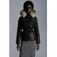 2022 MONCLER Laitue Fur Collar Short Down Jacket Womens Waist Down Puffer Coat Winter Outerwear Black