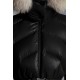 2022 MONCLER Laitue Fur Collar Short Down Jacket Womens Waist Down Puffer Coat Winter Outerwear Black