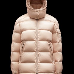 2022 MONCLER Maire Short Down Jacket Womens Hooded Down Puffer Coat Winter Outerwear Pink