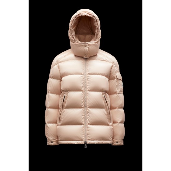 2022 MONCLER Maire Short Down Jacket Womens Hooded Down Puffer Coat Winter Outerwear Pink