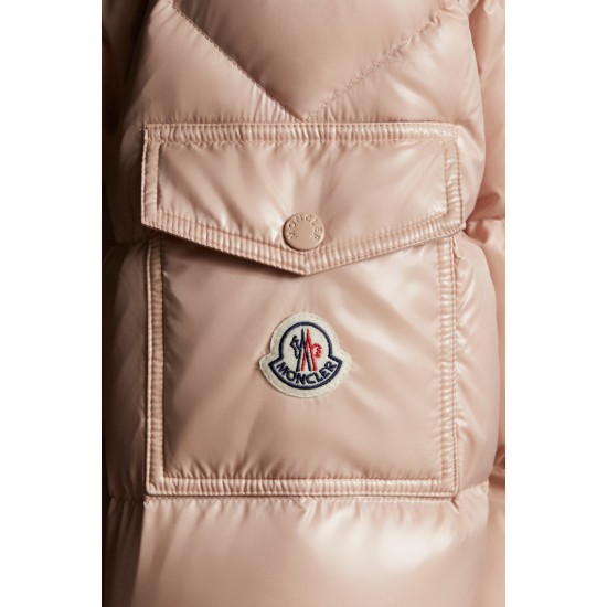 2022 MONCLER Maire Short Down Jacket Womens Hooded Down Puffer Coat Winter Outerwear Pink