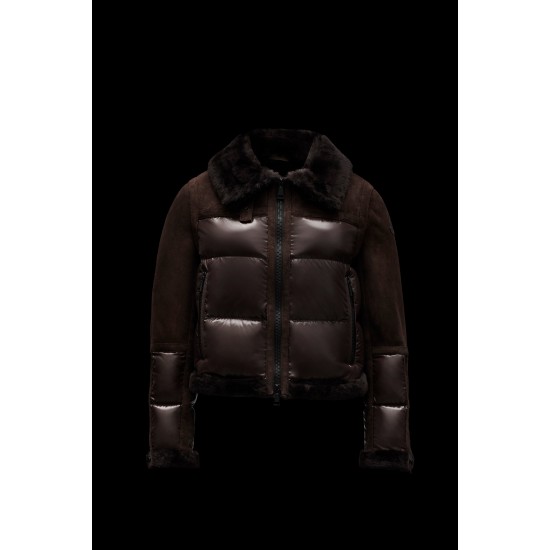 2022 Moncle Epiaire Short Down Jacket Women Down Puffer Coat Winter Outerwear Dark Brown