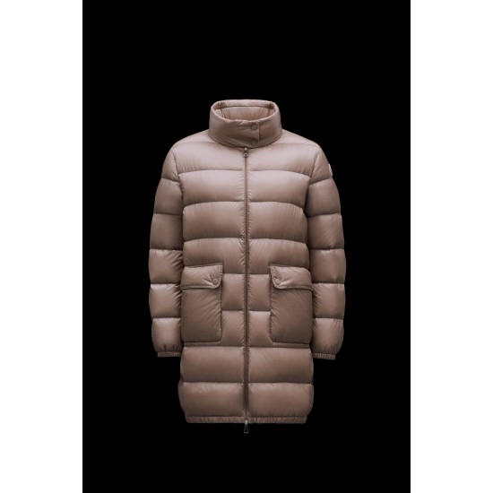 2022 Moncler Abricotier Parka Long Down Jacket Women Down Puffer Coat Winter Outerwear Oatmeal Beige