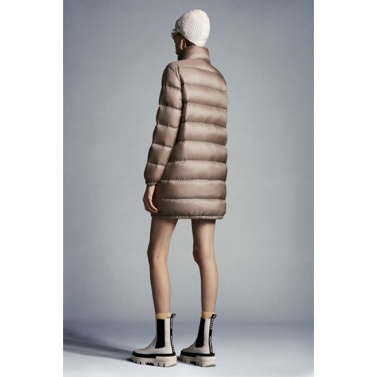 2022 Moncler Abricotier Parka Long Down Jacket Women Down Puffer Coat Winter Outerwear Oatmeal Beige