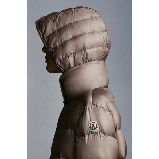 2022 Moncler Abricotier Parka Long Down Jacket Women Down Puffer Coat Winter Outerwear Oatmeal Beige