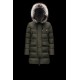 2022 Moncler Aphroti Parka Fur Hooded Collar Long Down Jacket Women Down Puffer Coat Winter Outerwear Army Green