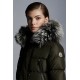 2022 Moncler Aphroti Parka Fur Hooded Collar Long Down Jacket Women Down Puffer Coat Winter Outerwear Army Green