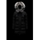 2022 Moncler Aphroti Parka Fur Hooded Collar Long Down Jacket Women Down Puffer Coat Winter Outerwear Black