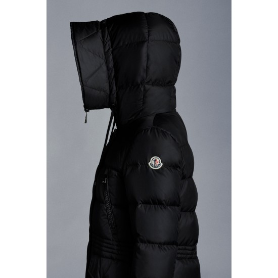 2022 Moncler Aphroti Parka Fur Hooded Collar Long Down Jacket Women Down Puffer Coat Winter Outerwear Black