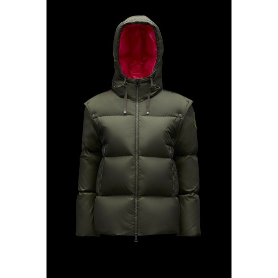 2022 Moncler Asaret Short Down Jacket Women Down Puffer Coat Winter Outerwear Dark Army Green