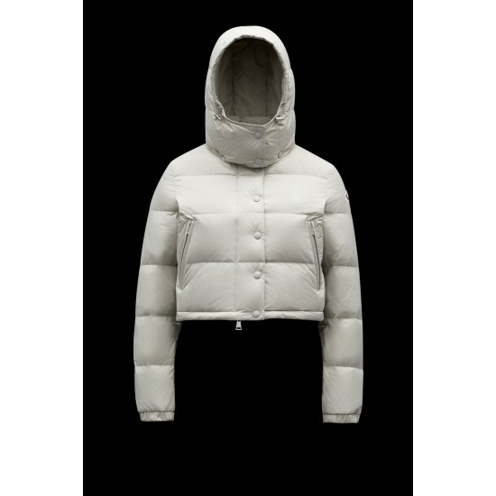 2022 Moncler Avoine Short Down Jacket Women Down Puffer Coat Winter Outerwear Light Grey