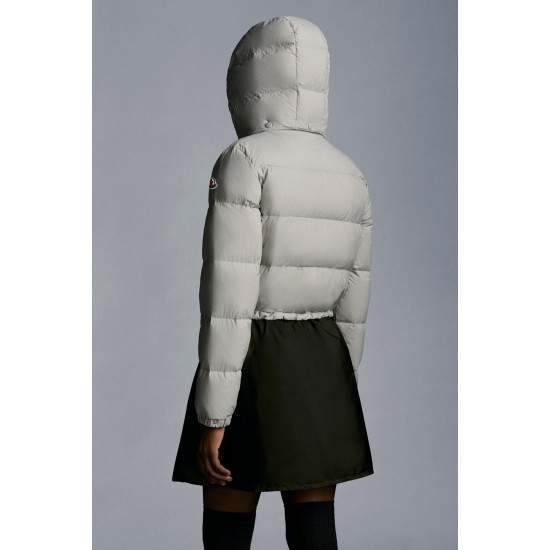 2022 Moncler Avoine Short Down Jacket Women Down Puffer Coat Winter Outerwear Light Grey