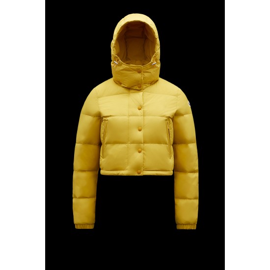 2022 Moncler Avoine Short Down Jacket Women Down Puffer Coat Winter Outerwear Sulphur Yellow