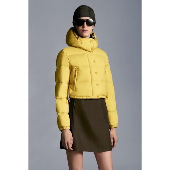 2022 Moncler Avoine Short Down Jacket Women Down Puffer Coat Winter Outerwear Sulphur Yellow