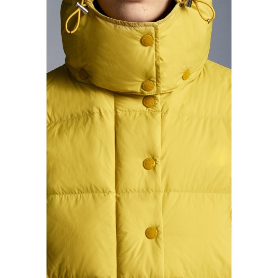 2022 Moncler Avoine Short Down Jacket Women Down Puffer Coat Winter Outerwear Sulphur Yellow