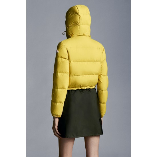 2022 Moncler Avoine Short Down Jacket Women Down Puffer Coat Winter Outerwear Sulphur Yellow