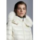 2022 Moncler Badyfur Collar Short Down Jacket Women Down Puffer Coat Winter Outerwear White