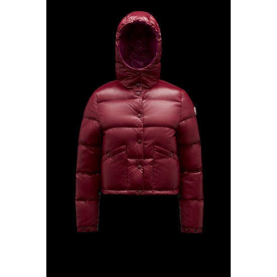 2022 Moncler Bardanette Short Down Jacket Women Down Puffer Coat Winter Outerwear Garnet Red