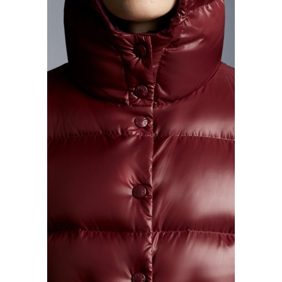 2022 Moncler Bardanette Short Down Jacket Women Down Puffer Coat Winter Outerwear Garnet Red