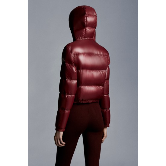 2022 Moncler Bardanette Short Down Jacket Women Down Puffer Coat Winter Outerwear Garnet Red