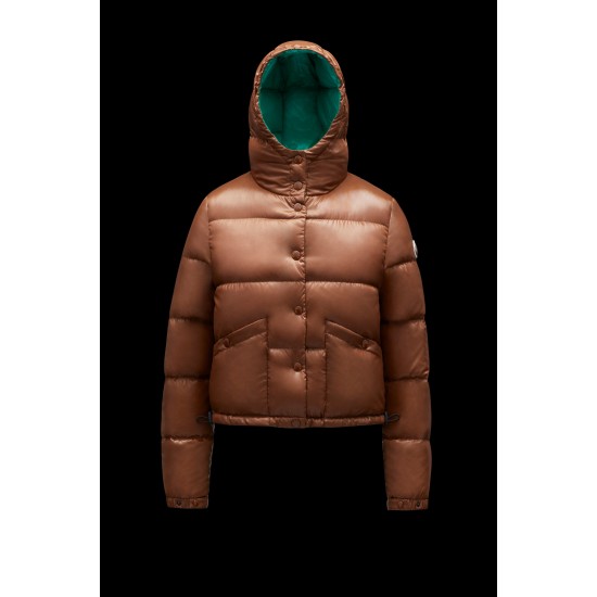 2022 Moncler Bardanette Short Down Jacket Women Down Puffer Coat Winter Outerwear Walnut Brown