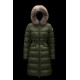 2022 Moncler Boedic Parka Fur Collar Long Down Jacket Women Down Puffer Coat Winter Outerwear Army Green