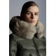 2022 Moncler Boedic Parka Fur Collar Long Down Jacket Women Down Puffer Coat Winter Outerwear Army Green