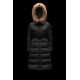 2022 Moncler Boucage Parka Long Down Jacket Women Fur Hooded Collar Down Puffer Coat Winter Outerwear Black