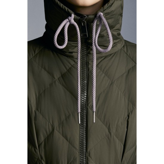 2022 Moncler Caprier Parka Long Down Jacket Women Down Puffer Coat Winter Outerwear Army Green