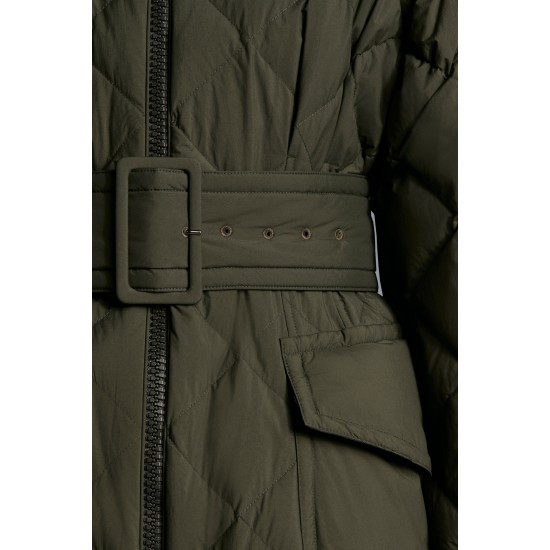 2022 Moncler Caprier Parka Long Down Jacket Women Down Puffer Coat Winter Outerwear Army Green