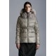 2022 Moncler Cardamine Fur Collar Short Down Jacket Women Down Puffer Coat Winter Outerwear Metallic Gold