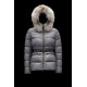 2022 Moncler Cardamine Fur Collar Short Down Jacket Women Down Puffer Coat Winter Outerwear Silver