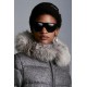 2022 Moncler Cardamine Fur Collar Short Down Jacket Women Down Puffer Coat Winter Outerwear Silver