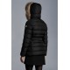 2022 Moncler Clion Parka Short Down Jacket Women Waist Fur Hooded Collar Down Puffer Coat Winter Outerwear Black