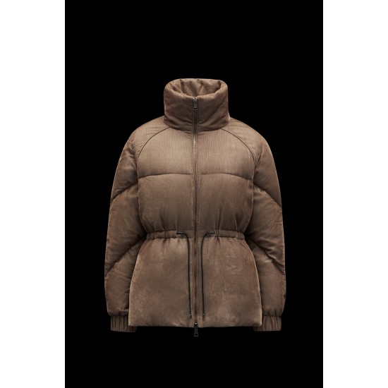 2022 Moncler Clypeole Short Down Jacket Women Down Puffer Coat Winter Outerwear Metallic Gold