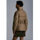 2022 Moncler Clypeole Short Down Jacket Women Down Puffer Coat Winter Outerwear Metallic Gold