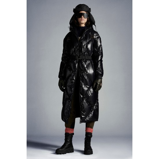 2022 Moncler Cotonniere Parka Long Down Jacket Women Waist Down Puffer Coat Winter Outerwear Black