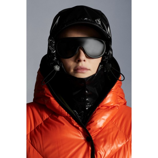 2022 Moncler Cotonniere Parka Long Down Jacket Women Waist Down Puffer Coat Winter Outerwear Bright Orange