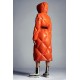 2022 Moncler Cotonniere Parka Long Down Jacket Women Waist Down Puffer Coat Winter Outerwear Bright Orange