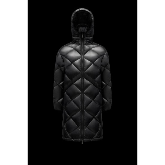 2022 Moncler Echinops Parka Hooded Long Down Jacket Women Down Puffer Coat Winter Outerwear Black