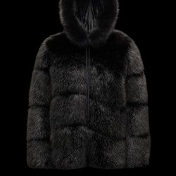 2022 Moncler Epilobe Short Down Jacket Women Down Puffer Coat Winter Outerwear Silk Black