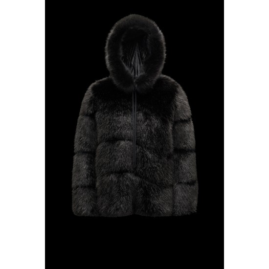 2022 Moncler Epilobe Short Down Jacket Women Down Puffer Coat Winter Outerwear Silk Black