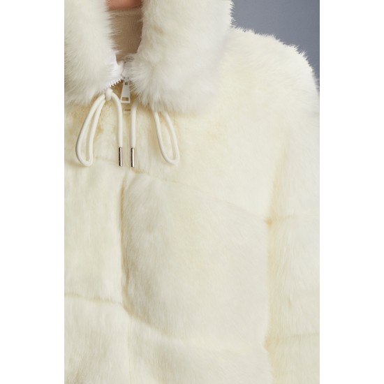 2022 Moncler Epilobe Short Down Jacket Women Down Puffer Coat Winter Outerwear Silk White