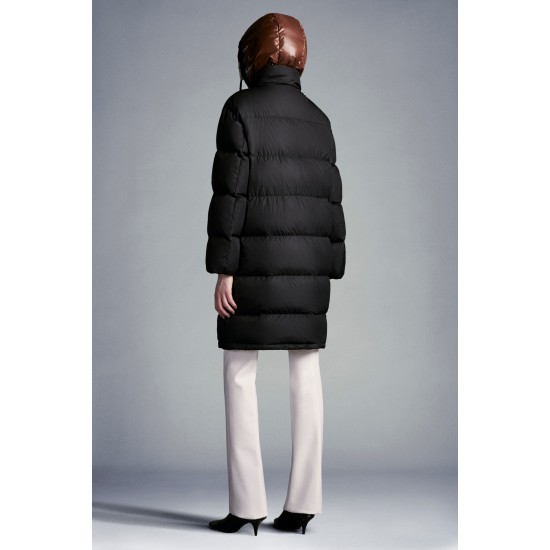 2022 Moncler Erysimum Parka Hooded Long Down Jacket Women Down Puffer Coat Winter Outerwear Black