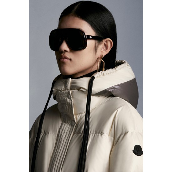 2022 Moncler Erysimum Parka Hooded Long Down Jacket Women Down Puffer Coat Winter Outerwear Butter White